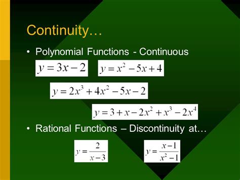 Continuity And End Behavior Of Polynomials Continuity All