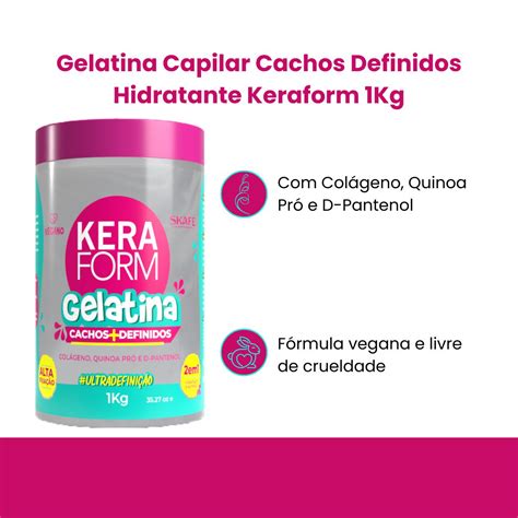 Gelatina Capilar Cachos Definidos Hidratante Keraform 1Kg Shopmodelo