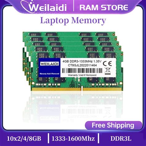 10PCS DDR3L 2GB 4GB 8GB 1333Mhz 1600Mhz PC3 10600S SO DIMM Latpop