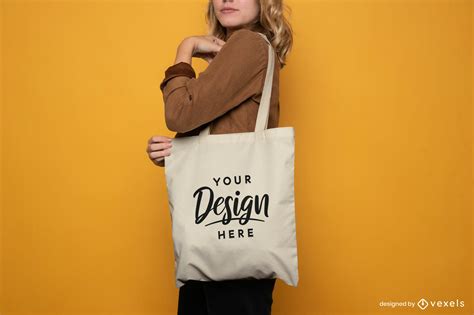 Female Model Simple Tote Bag Mockup Psd Editable Template