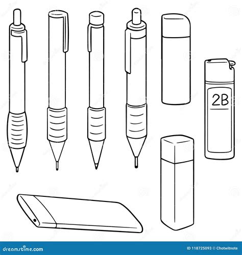 Vector Set of Mechanical Pencil Stock Vector - Illustration of design ...