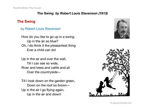 Swinging into Imagination: "The Swing" by Robert Louis Stevenson | Free Printables for Kids