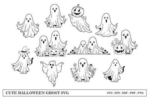 Cute Halloween Ghost SVG Bundle- Ghost SVG