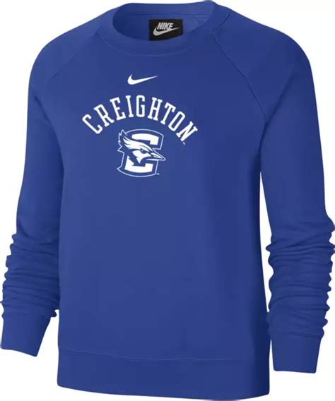 Nike Womens Creighton Bluejays Blue Varsity Arch Logo Crew Neck