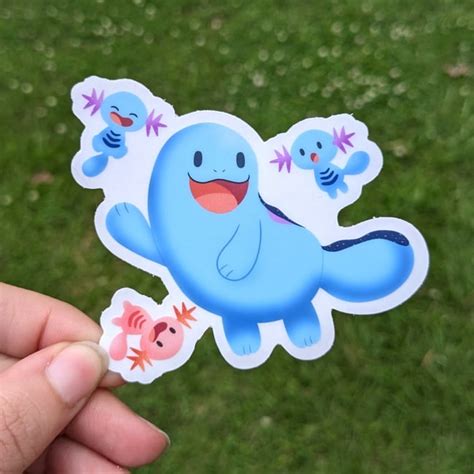 Wooper and Quagsire clear sticker | Senshi Sammo Art