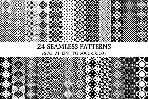 24 Seamless Dot Patterns Graphic By Davidzydd · Creative Fabrica