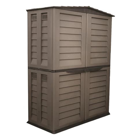 59.5 in. x 32.7 in. x 78 in. Mocha/Brown Tall Storage Shed-83811 - The Home Depot