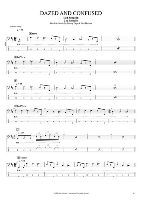 Dazed And Confused Tab By Led Zeppelin Guitar Pro Full Score