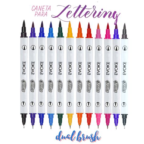 Caneta Para Lettering Dual Brush Pen Brw Kit Com 2 3 4 5 6