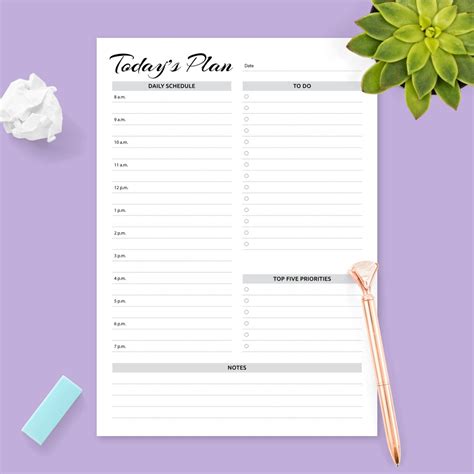 Printable Daily Planner Templates And Day Planners Pdf