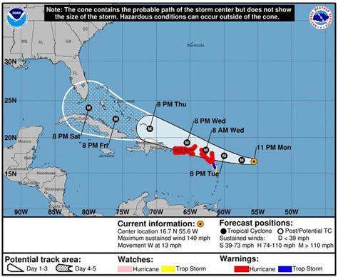 Example Of A National Hurricane Center Cone Graphic Used In The Survey Download Scientific