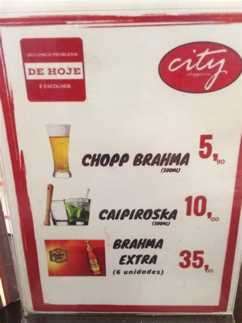 Menu Em City Chopperia Pub Bar S O Paulo Av Braz Leme