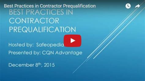 Webinar Best Practices In Contractor Prequalification