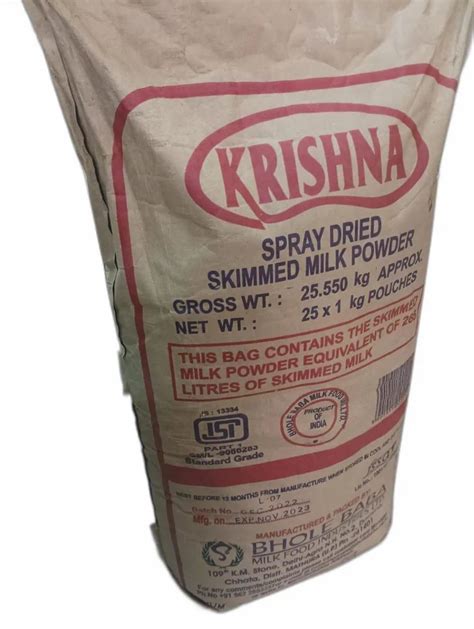 Spray Dried 25 Kg Krishna Skimmed Milk Powder 1 4 Bag At Rs 9100 Bag