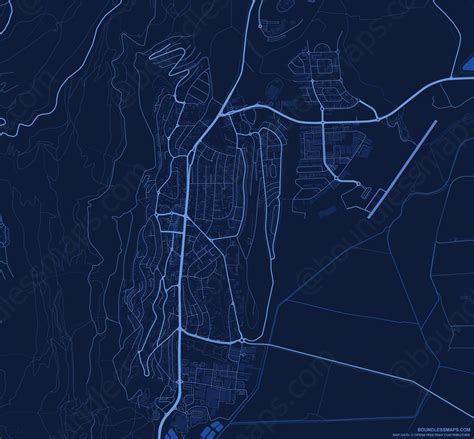 Kiryat Shmona - Dark Blue Vector Map | Boundless Maps