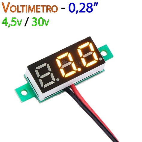 Mini Voltimetro 100v DC 0 36 Pulgadas 3 Hilos AMARILLO