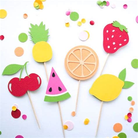 Fruit Cupcake Toppers Twotti Frutti Birthday Theme Tutti Frutti Party