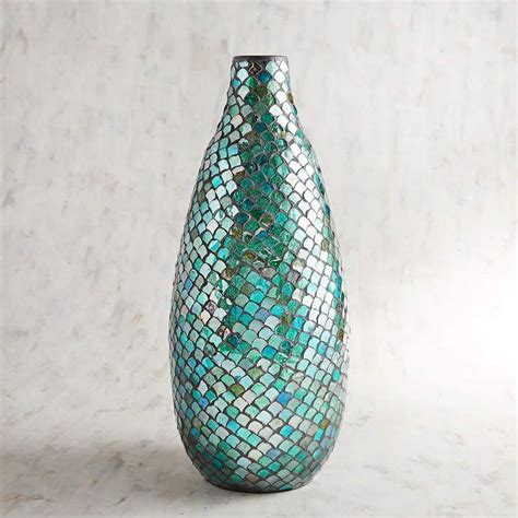 Pier 1 Imports Peacock Teardrop Mosaic Vase Mosaic Vase Mosaic Vase