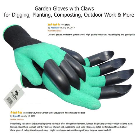 Garden Genie Gloves By Crocoin 2 Pack With Fingertips