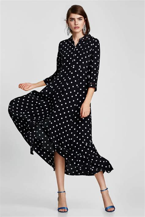 Robe longue à pois