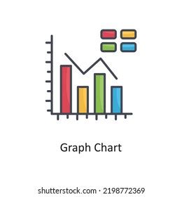 graph chart filled outline vector icon stock vector royalty