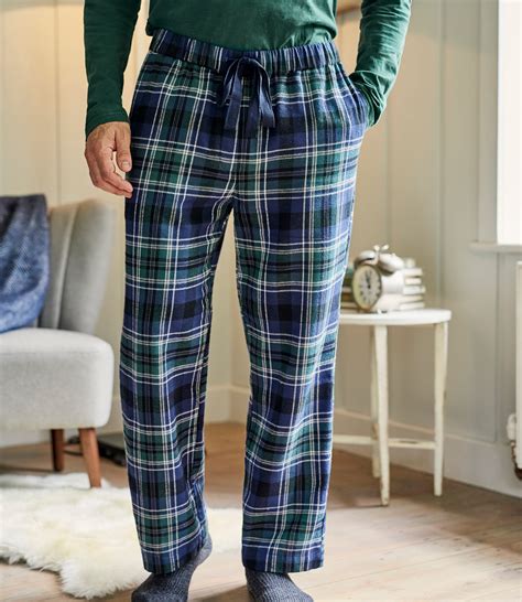 Navy Check Mens Cotton Woven Check Pyjama Bottoms Woolovers Uk