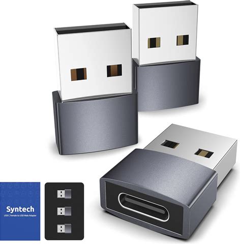 Adaptador USB C Hembra a USB Macho Syntech USB C, Paquete de 3