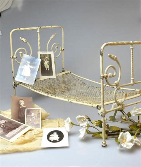 Rare Antique Doll Bed Metal Ornate Vintage Doll Bed Baby Photo Etsy