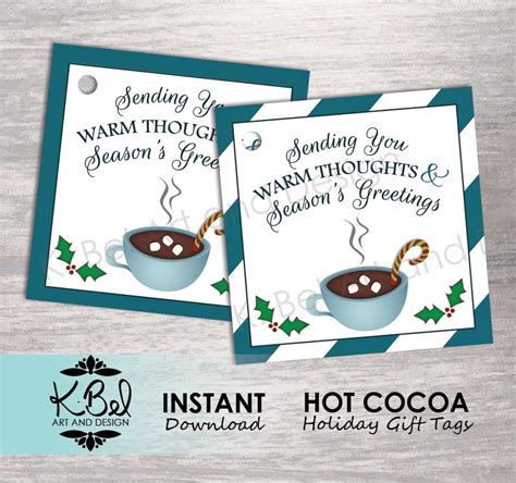 Hot Chocolate Gift Tags Printable Free Emblaze Christmas Presents And