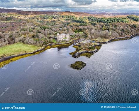 Aerial Autumn View of Dunvegan Castle, Isle of Skye Stock Photo - Image ...