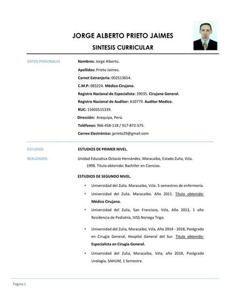 Sintesis Curricular Jorge Prieto Marzo Miki Vilca Udocz