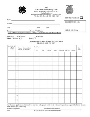 Fillable Online Pdf Open Junior Poultry General Rules New Mexico