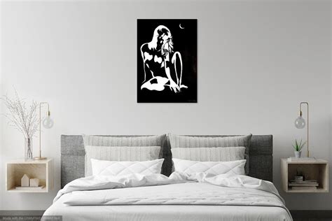 Nude Under Moonlight By Imre Zsido Fantasy Art Canvas Print Fantasy