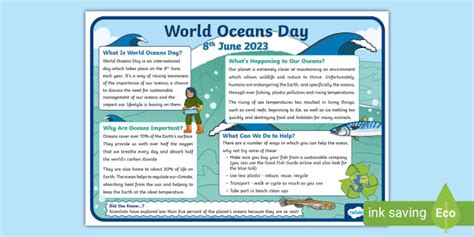 World Oceans Day Infographic Poster Teacher Made Twinkl