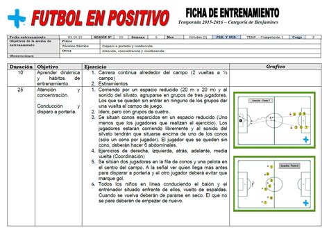 Ficha De Entrenamiento F Tbol En Positivo Entrenamiento