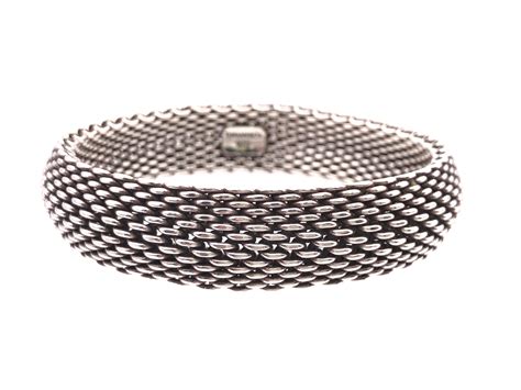 Lot Tiffany And Co Sterling Silver Somerset Mesh Bracelet