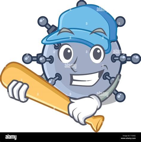 Playing Baseball Mine Underwater Isolated With The Mascot Vector