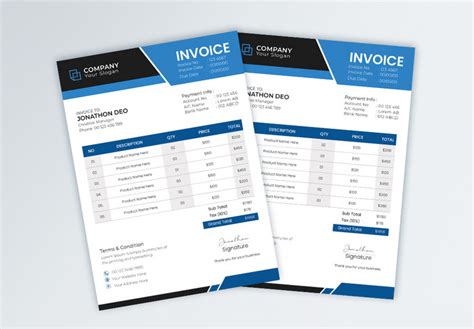 Corporate Business Invoice Template Design | EPS Free Download - Pikbest