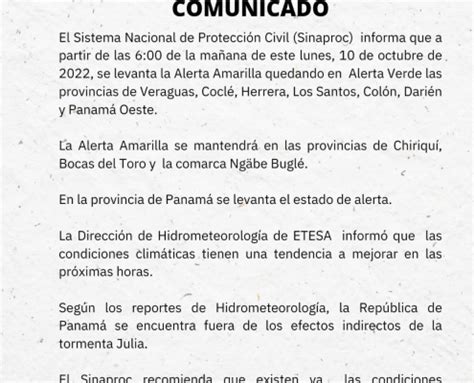 Comunicado De Octubre Sinaproc