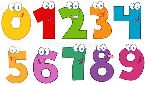 Funny Numbers Cartoon Characters Stock Vector - Illustration of five ...