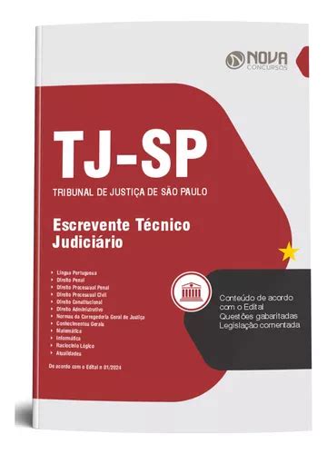 Apostila Completa Escrevente Técnico Judiciário Tj Sp 2024 Editora