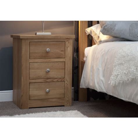 Torino Solid Oak 2 Drawer Narrow Bedside Chest Oak Furniture Uk