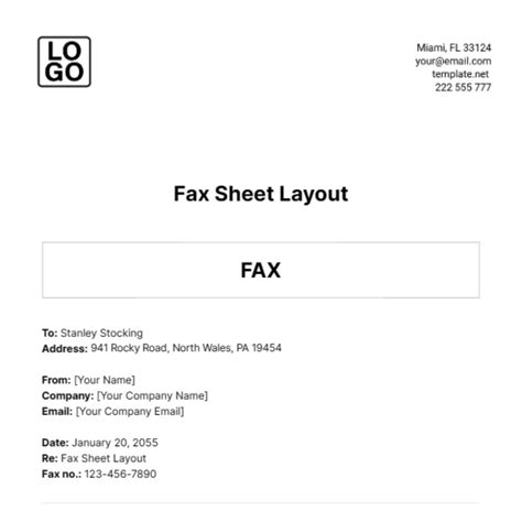 Generic Fax Cover Sheet Template Edit Online And Download Example