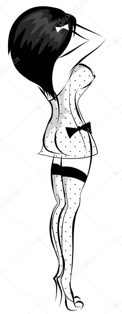 Sexy Pin Up Sketch — Stock Vector © Illustrart 4327445