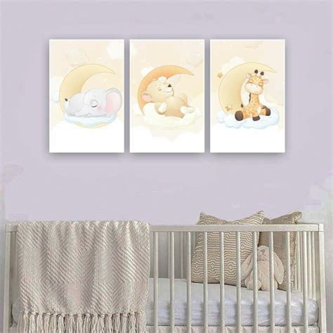 Quadros Decorativos Infantil Elefante Leão Girafa 30x20 Elo7