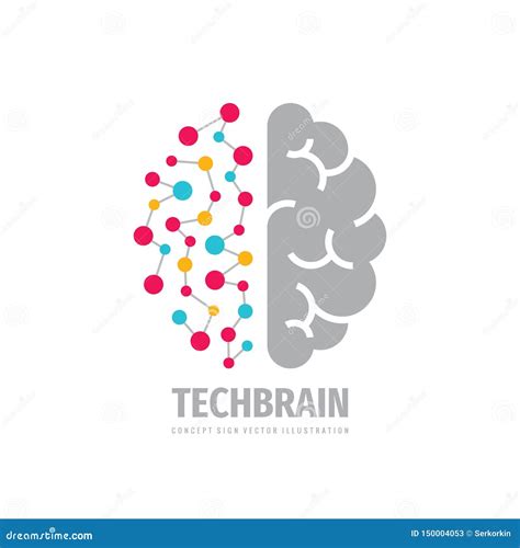 Tech Brain Logo Design Future Technology Concept Sign Creative Idea