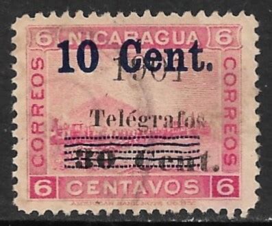 Nicaragua C On C On C Surcharged Telegraph Stamp Hisc No