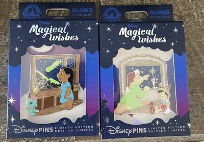 Disney Magical Wishes Pinocchio Figaro Geppetto Jumbo Pin LILO Scrump 2