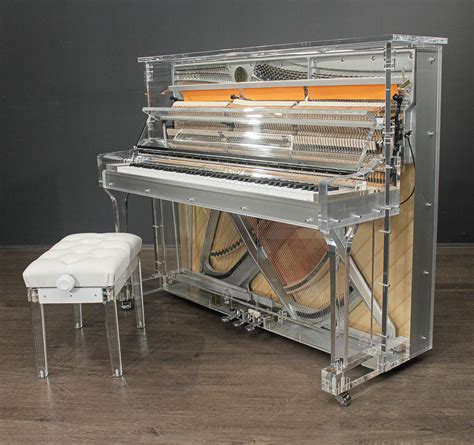 Sonnova Luminos Crystal Clear Acrylic Upright Piano Upright Pianos