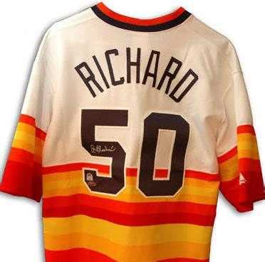 J.R. Richard autographed Jersey (Houston Astros Rainbow Jersey)